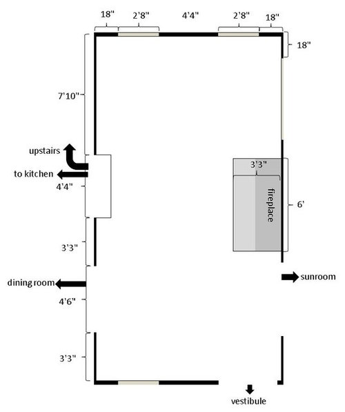 1925 home, living room layout