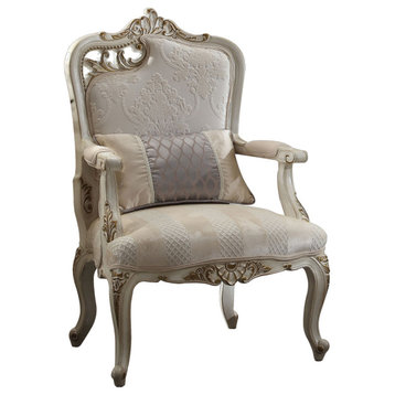 Picardy Chair With1 Pillow, LF Accent Leaf, Fabric and Antique Pearl