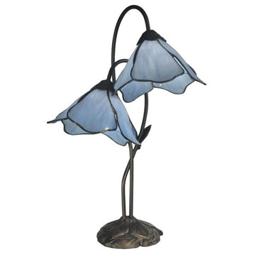 Dale Tiffany Poelking 2 Light Blue Lily Table Lamp
