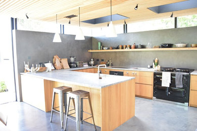 Contemporary kitchen worktops in Silver Cloud Granite
