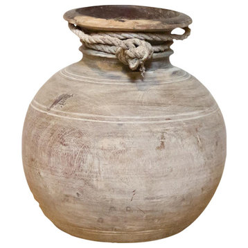 Vintage Indian Teak Water Pot-Nela