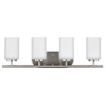 Sea Gull Lighting - Sea Gull Lighting 41163EN3-962 Oslo - 27.5" 37.2W 4 LED Bath Vanity - The Sea Gull Collection Oslo four light vanity fixOslo 27.5" 37.2W 4 L Brushed Nickel Cased *UL Approved: YES Energy Star Qualified: n/a ADA Certified: n/a  *Number of Lights: Lamp: 4-*Wattage:9.5w A19 Medium Base bulb(s) *Bulb Included:Yes *Bulb Type:A19 Medium Base *Finish Type:Brushed Nickel
