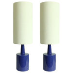 Urbanest - Magia Table Lamp, Royal Blue, Set of 2 - This designer lamp has a glazed ceramic base and is fitted for an Uno lampshade.