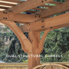 Outdoor Pergola, Cedar Wood Frame With Electrical & USB Outlets, 14ft X 12ft