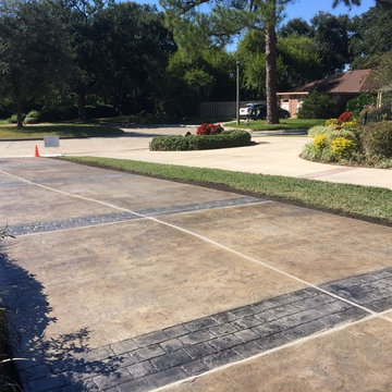 Custom Poured, Stained & Stamped Driveway