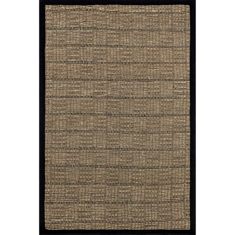 Nuloom Armani Geometric Seagrass Rug, Black 5' x 8'