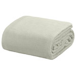 Crover - Crover Collection All Season Thermal Waffle Cotton Blanket, Grey, Queen - All Season Crover Thermal Waffle Cotton Blanket with Durable Soft Yarns and deep plain border edge for long lasting performance
