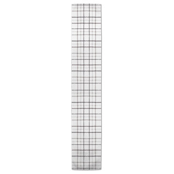 Rough Gray Plaid 16x90 Poly Twill Table Runner