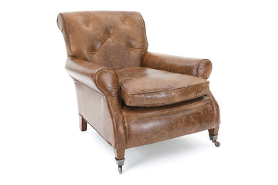 Florence - Leather Armchair in Vintage Tan