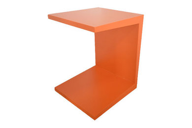 コの字型 サイドテーブル オレンジ