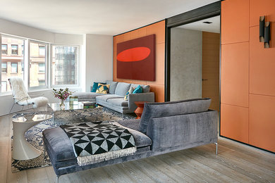 Inspiration for a contemporary living room remodel in New York