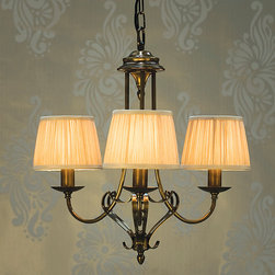 Zoya 3 Light Brass Chandelier - Chandeliers