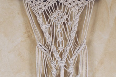 Bohemian Macramé Wall Hanging on Driftwood