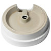 ALFI brand ABC702 White 19" Round Semi Recessed Ceramic Sink with Faucet Hole