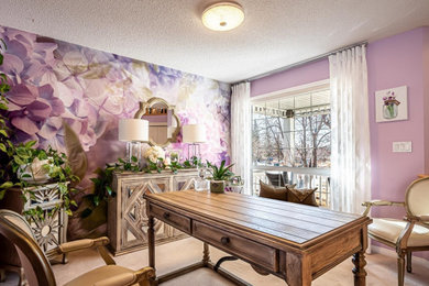 Inspiration for an eclectic home office remodel in Edmonton