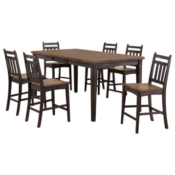7 Piece Counter-height Solid Wood Dining Set