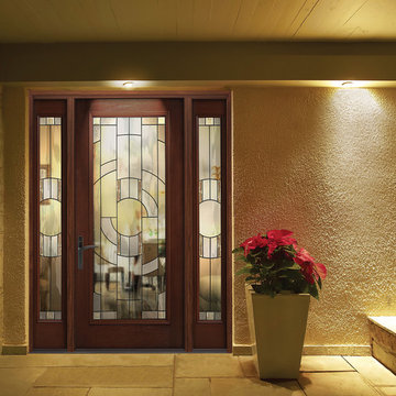 Contemporary ZAHA galass Full lite Door w/ two sidelites