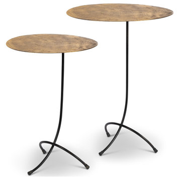 Set of 2, Assorted Metal Accent Side Tables