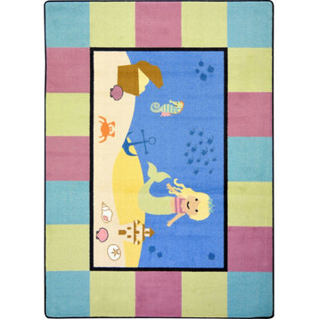 Lil' Mermaid 5'4" x 7'8" area rug in color Multi