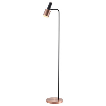 JONATHAN Y Lighting JYL6102A Brady 60" Tall LED Floor Lamp - Copper / Black