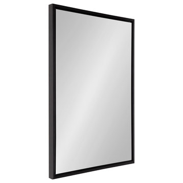 Evans Framed Floating Wall Mirror, Black 24x36