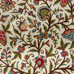 Crewel Fabrics Drapes and Curtains - Upholstery Fabric