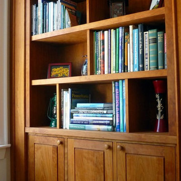 Fireplace surround--Cherry bookcases built-in
