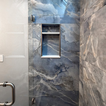 Sky Blue Tile Bathroom Remodel