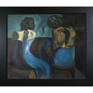 La Pastiche Prostitutes at a Bar with New Age Black Frame, 24.75" x 28.75"