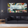"Rock Star I" Rectangular Beveled Mirror on Printed Abstract Tempered Art Glass