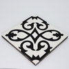 8"x8" Agadir Handmade Cement Tile, White/Black, Set of 12