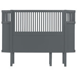 SEBRA - Classic White Baby And Junior Bed, Dark Grey - The luxury Sebra cot bed in dark grey designed to grow with your child and can be used from birth all the way up to 8 years old.