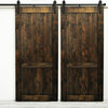 Dogberry Country Double Barn Doors, Walnut