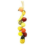 Laredo Import Co. - Small Ristra String of Ceramic Fruits, 16.25" - Small Ristra/String of Ceramic Fruits, with 11 Fruits-16.25 Inches Long. Has a loop for easy hanging on top of rope. Measurement of string from loop to last fruit is 16.25 inches long. Each fruit measures approximately 1.5 inches to 3 inches long. Made in Mexico. Hand painted.