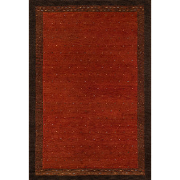 Desert Gabbeh Hand-Tufted Rug, Paprika, 5'3"x8'