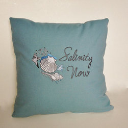 Custom Beach Throw Pillows - Your Beach House Name place to the right of the sea - Decorative Pillows
