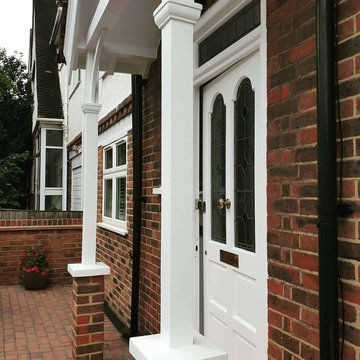 Exterior painting and decorating work to the front porch in Southfields SW18