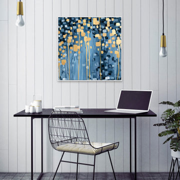 "Gold Apparation" Floater Framed Painting Print on Canvas