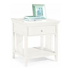 American Drew 181-400W Drawer Night Stand - White Sterling Pointe - Nightstands And Bedside Tables