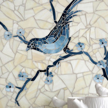 Blue guest room bath