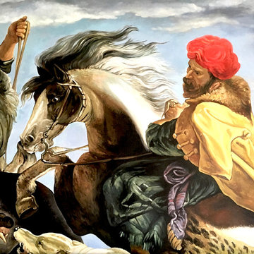Hippopotamus and Crocodile Hunt, inspired by Rubens