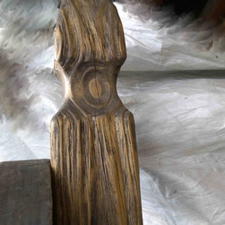 Detailed. Rustic post - Mailboxes