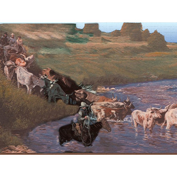 Horses and Cattle Peel and Stick Wallpaper Border 15'x7"