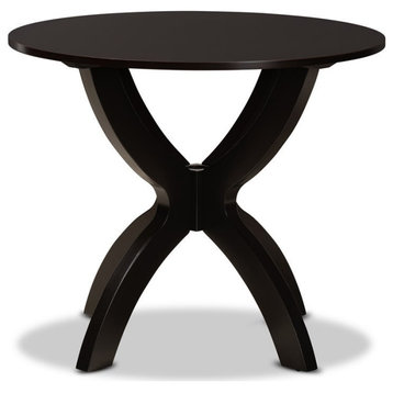 Baxton Studio Tilde Dark Brown Finished 35-Inch-Wide Round Wood Dining Table