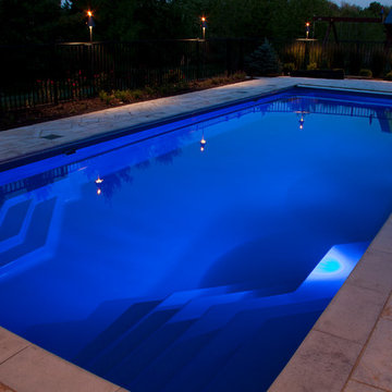 Inground Fiberglass Pool and Hardscape Project