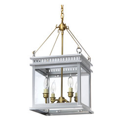 Hanging Lantern, Silver Painted Lighting - Kitchen Island Lighting