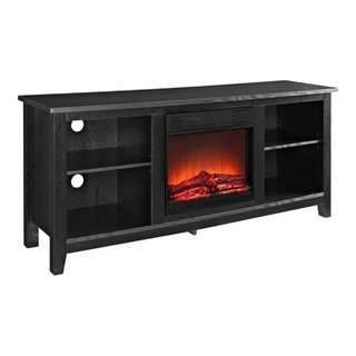 Fireplace TV Stand with 36 Fireplace, 70 Modern High Gloss Entertainment  Center LED Lights, 2 Tier TV Console Cabinet for TVs Up to 80, Obsidian