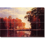 Picture-Tiles.com - Albert Bierstadt Landscapes Painting Ceramic Tile Mural #4, 72"x48" - Mural Title: Autumn Woods