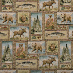 Fishing Toile Fabric Duck Hunting Vintage Look - Rustic - Drapery Fabric -  by Brick House Fabrics