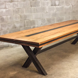 X-Base Pecan Inlay with Steel - Furniture